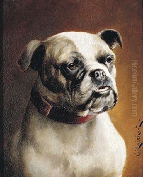 Bulldog Oil Painting by Carl Reichert