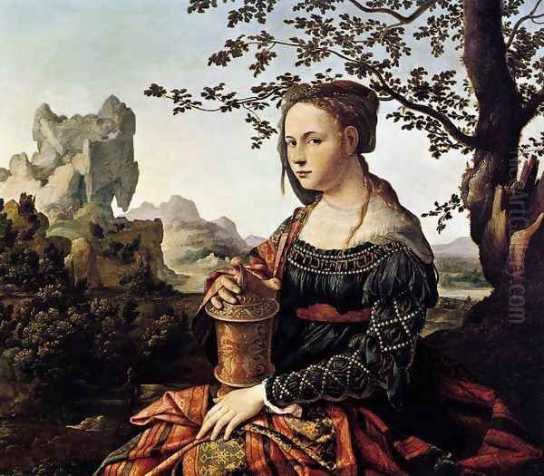 Mary Magdalene c. 1528 Oil Painting by Jan Van Scorel