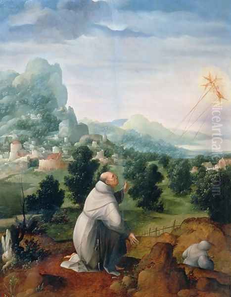 St. Francis Receiving the Stigmata Oil Painting by Jan Van Scorel