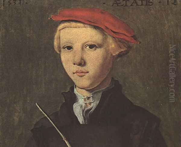 Portrait of a Young Scholar (detail) 1531 Oil Painting by Jan Van Scorel