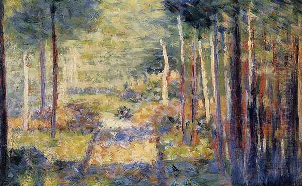 Forest Path, Barbizon Oil Painting by Georges Seurat