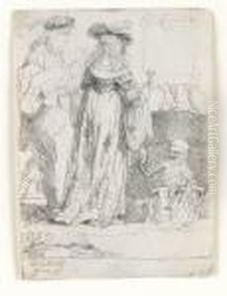 Death Appearing To The Wedded Couple From An Open Grave Oil Painting by Rembrandt Van Rijn