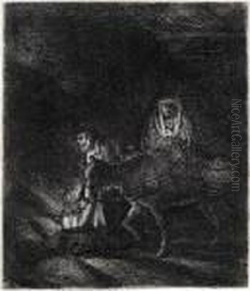 The Flight Into Egypt Oil Painting by Rembrandt Van Rijn