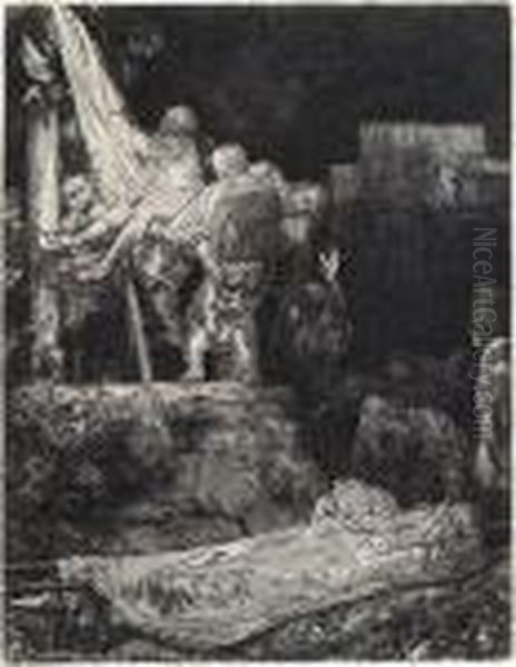 The Descent From The Cross By Torchlight Oil Painting by Rembrandt Van Rijn