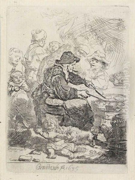 The Pancake Woman Oil Painting by Rembrandt Van Rijn