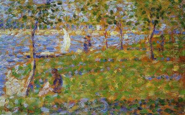 Sailboat Oil Painting by Georges Seurat