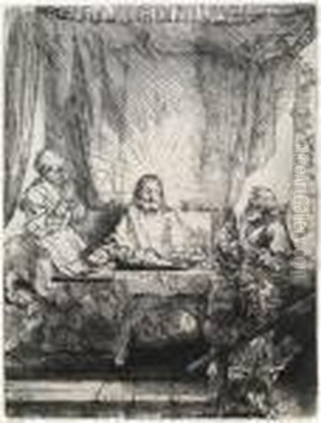 Christ At Emmaus Oil Painting by Rembrandt Van Rijn