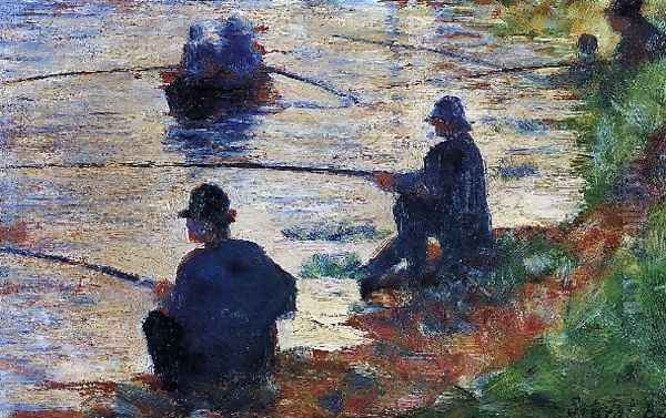 Fishermen Oil Painting by Georges Seurat