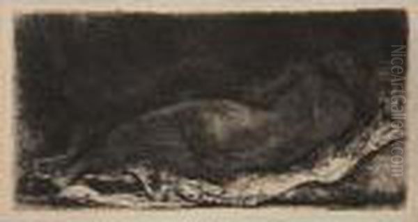 Negress Lying Down (b. 205) Oil Painting by Rembrandt Van Rijn