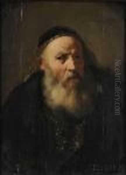 Copy Of 
A Rabbi With A Cap Oil Painting by Rembrandt Van Rijn