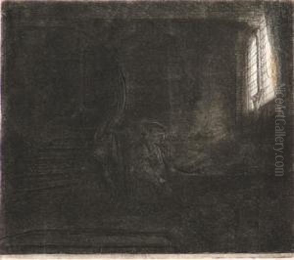 St. Jerome In A Dark Chamber Oil Painting by Rembrandt Van Rijn