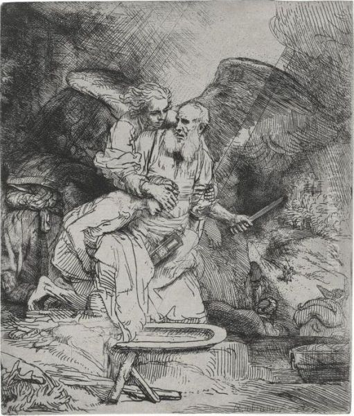 Abraham's Sacrifice Oil Painting by Rembrandt Van Rijn