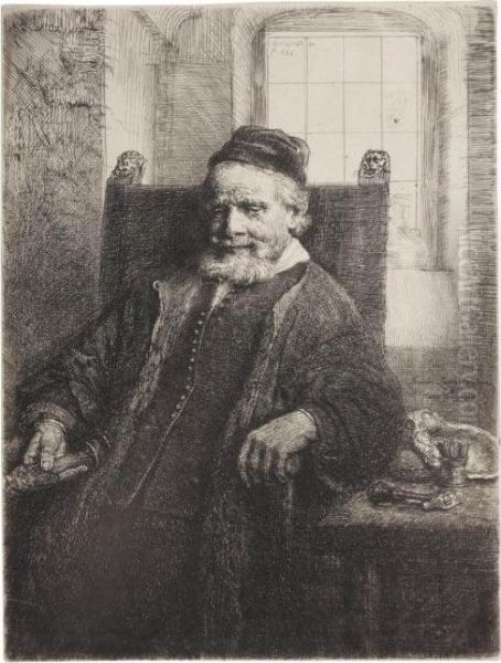 Jan Lutma, Goldsmith Oil Painting by Rembrandt Van Rijn