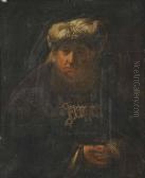 Man In Oriental Costume Oil Painting by Rembrandt Van Rijn