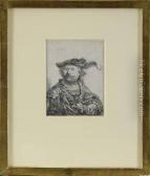 Self Portrait In A Velvet Cap With Plume Oil Painting by Rembrandt Van Rijn