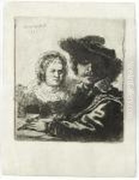 Self Portrait With Saskia Oil Painting by Rembrandt Van Rijn