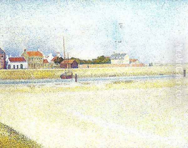 The Channel at Gravelins, Grand-Fort-Philippe Oil Painting by Georges Seurat