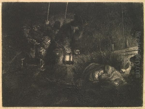 The Adoration Of The Shepherds: A Night Piece Oil Painting by Rembrandt Van Rijn