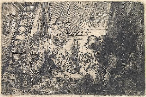 Circumcision In The Stable Oil Painting by Rembrandt Van Rijn