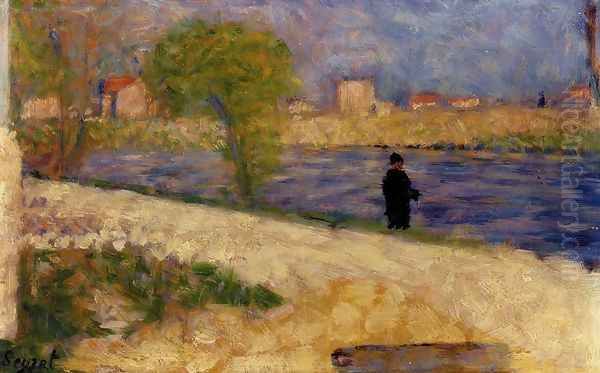 Etude dans l'Ile Oil Painting by Georges Seurat