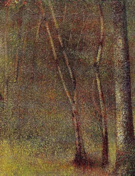 In the Woods at Pontaubert Oil Painting by Georges Seurat