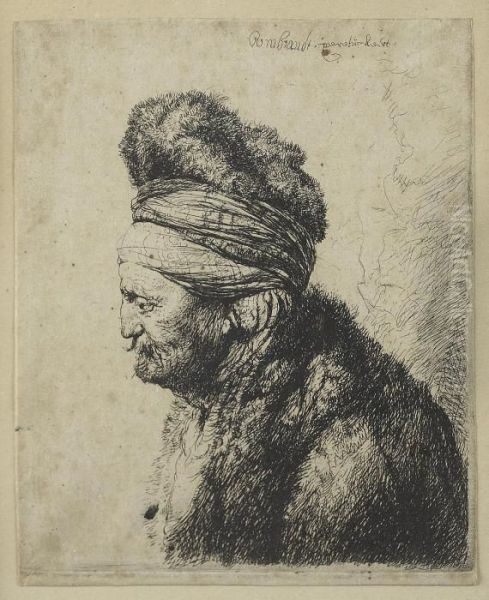 Second Oriental Head Oil Painting by Rembrandt Van Rijn