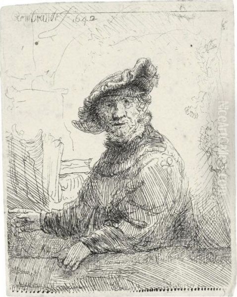 Man In An Arbour Oil Painting by Rembrandt Van Rijn