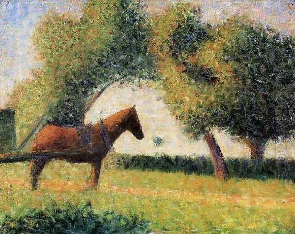 Horse and Cart Oil Painting by Georges Seurat