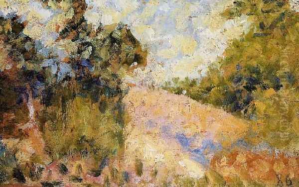 Pink Landscape Oil Painting by Georges Seurat