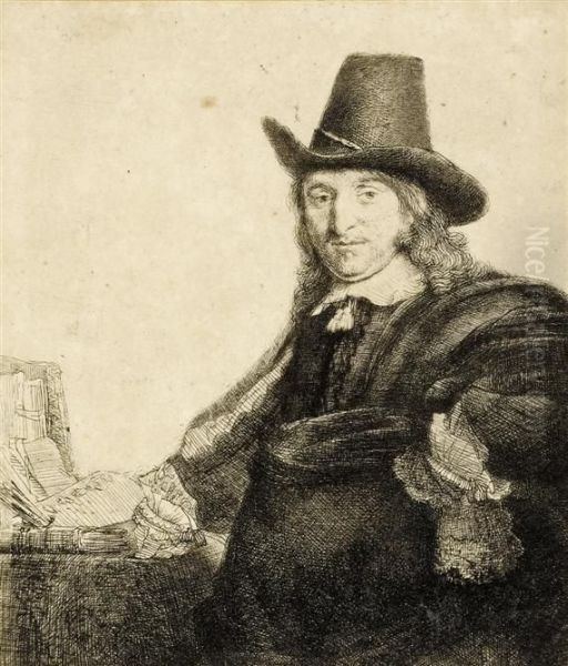 Portrait Of The Painter Jan Asselyn Oil Painting by Rembrandt Van Rijn