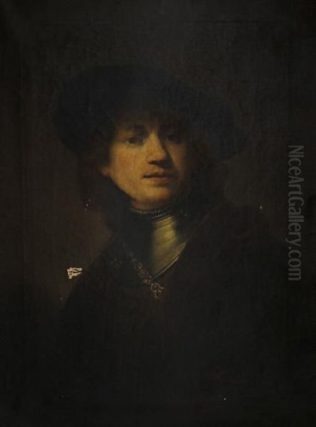 Portrait Of Rembrandt As A Young Man Oil Painting by Rembrandt Van Rijn