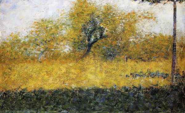 Edge of Wood, Springtime Oil Painting by Georges Seurat