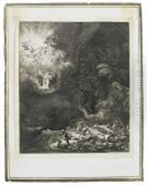 Angel Appearing To The Shepherds Oil Painting by Rembrandt Van Rijn