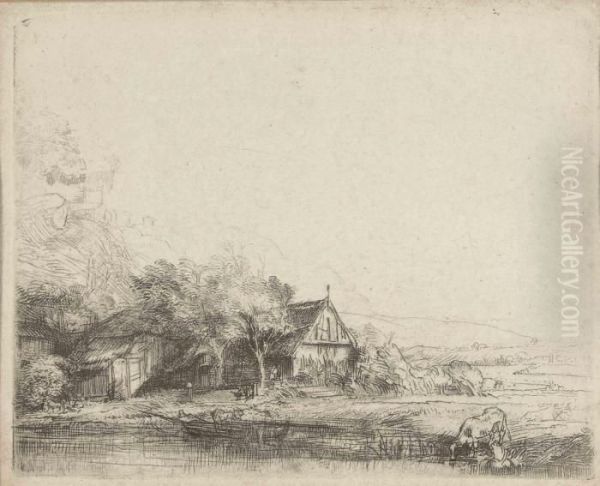 The Landscape With The Cow Oil Painting by Rembrandt Van Rijn