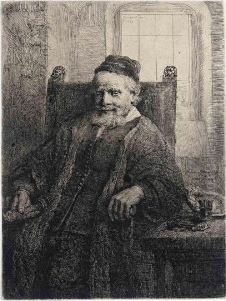 Jan Lutma, Goldsmith Oil Painting by Rembrandt Van Rijn