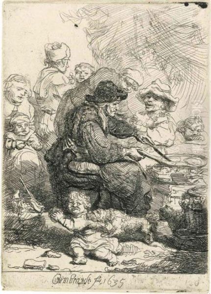 The Pancake Woman Oil Painting by Rembrandt Van Rijn