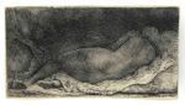 A Negress Lying Down Oil Painting by Rembrandt Van Rijn