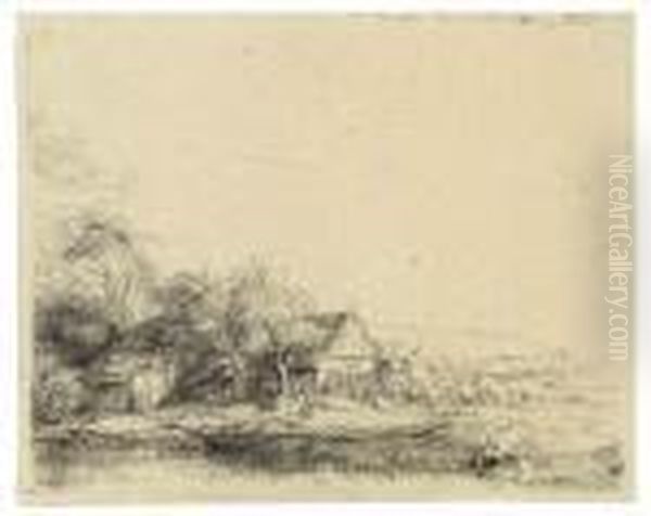 The Landscape With A Cow Oil Painting by Rembrandt Van Rijn