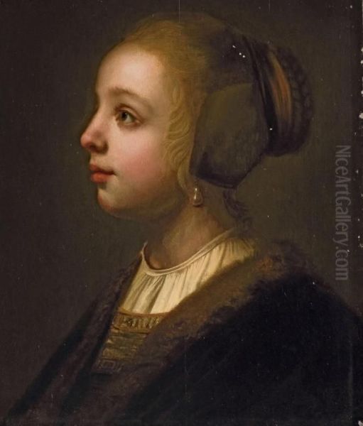 Jeune Fille En Buste Oil Painting by Rembrandt Van Rijn