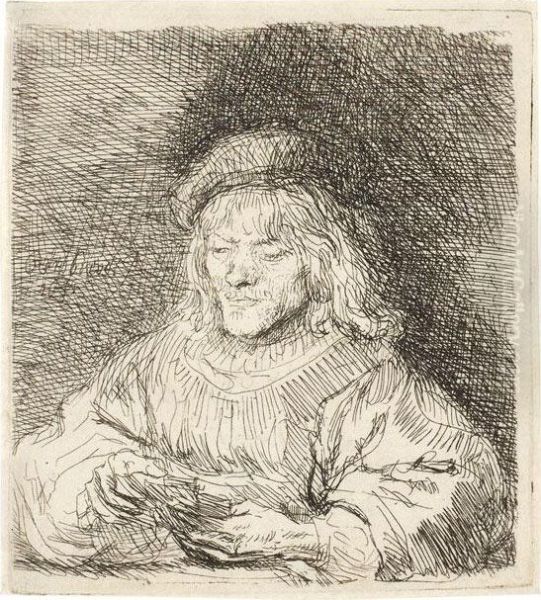 Der Kartenspieler Oil Painting by Rembrandt Van Rijn