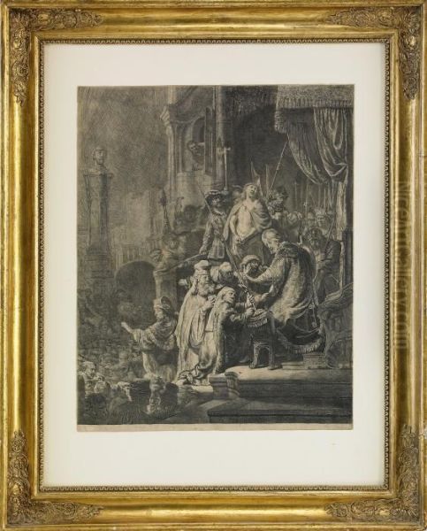 Large Plate Oil Painting by Rembrandt Van Rijn