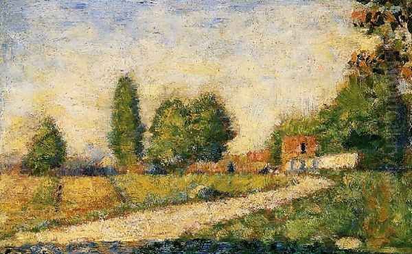 Village Road Oil Painting by Georges Seurat