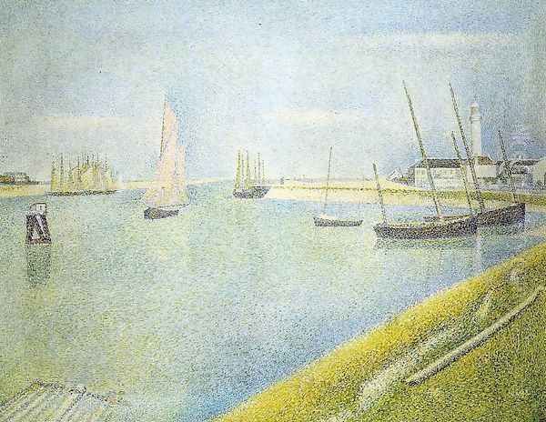 The Channel at Gravelines, in the Direction of the Sea Oil Painting by Georges Seurat