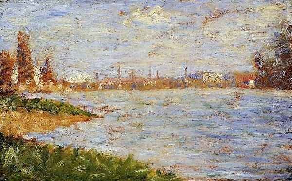 The Riverbanks Oil Painting by Georges Seurat