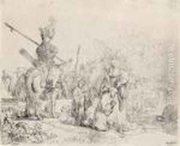 The Baptism Of The Eunuch Oil Painting by Rembrandt Van Rijn