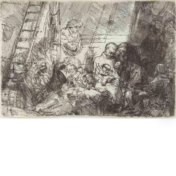 The Circumcision In The Stable Oil Painting by Rembrandt Van Rijn