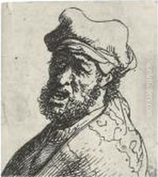 Man Crying Out, Three Quarters Left: Bust Oil Painting by Rembrandt Van Rijn