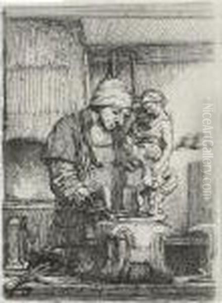 The Goldsmith; And Diana At The Bath Oil Painting by Rembrandt Van Rijn