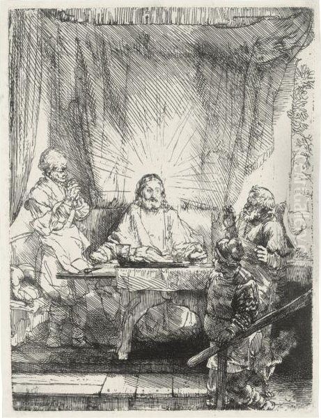 Christ At Emmaus Oil Painting by Rembrandt Van Rijn