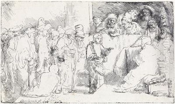 Christ Disputing With The Doctors Oil Painting by Rembrandt Van Rijn